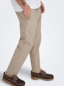 ONSLINUS Tapered Fit Lin Joggebukse