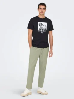 ONSLINUS Tapered Fit Lin Joggebukse