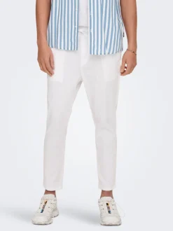 ONSLINUS Tapered Fit Lin Joggebukse