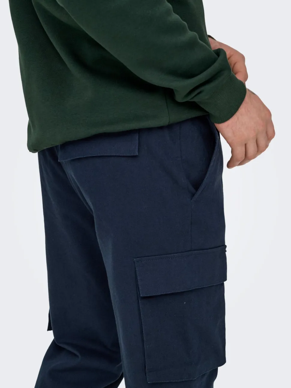 ONSLINUS Tapered Fit Lin Cargobukse