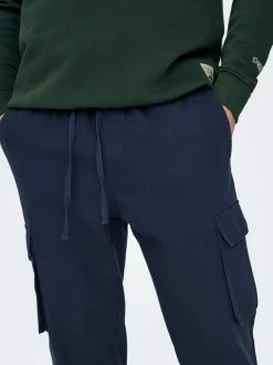 ONSLINUS Tapered Fit Lin Cargobukse
