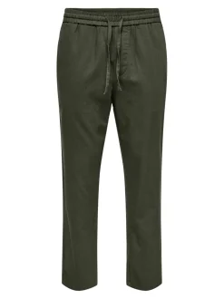 ONSLINUS Tapered Fit Lin Joggebukse