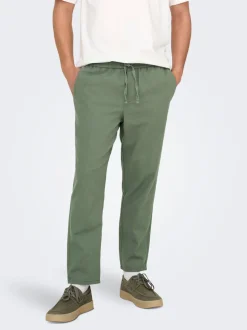 ONSLINUS Tapered Fit Lin Joggebukse