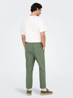 ONSLINUS Tapered Fit Lin Joggebukse