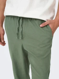 ONSLINUS Tapered Fit Lin Joggebukse