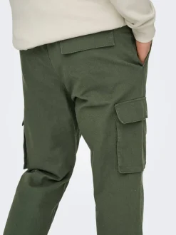 ONSLINUS Tapered Fit Lin Cargobukse