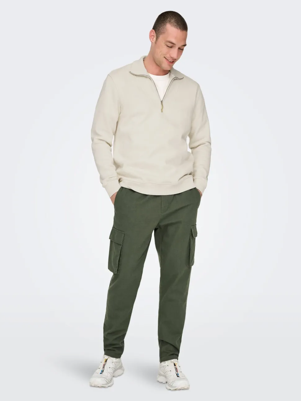ONSLINUS Tapered Fit Lin Cargobukse
