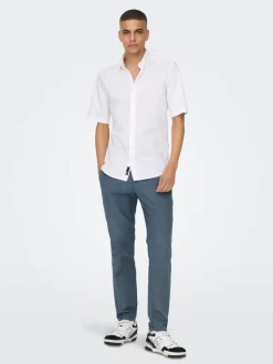 ONSMARK Tapered Fit Lin Chinobukse