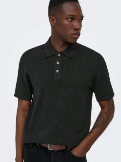 ONSMOON Strikket poloskjorte