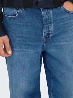 ONSREMI Middels høyt snitt Wide Leg Fit Stretch Jeans