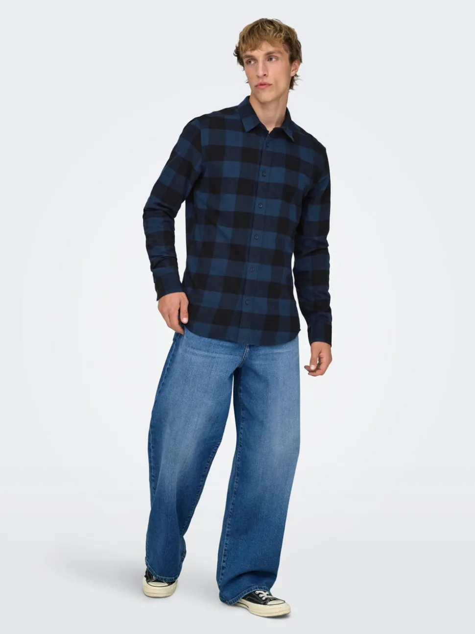 ONSREMI Middels høyt snitt Wide Leg Fit Stretch Jeans