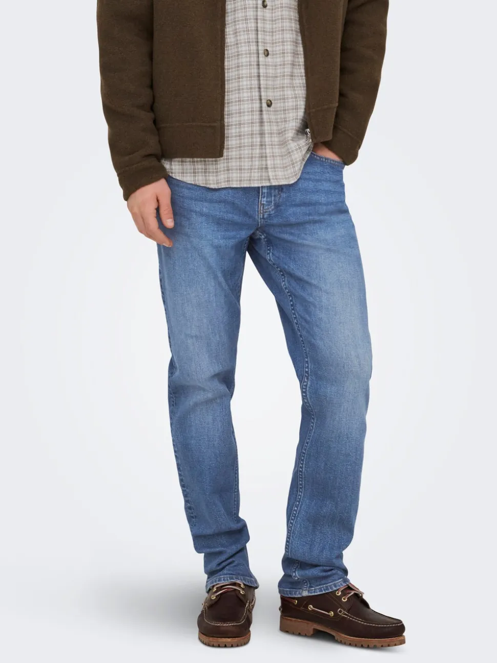 ONSWOLF Middels høyt snitt Regular Fit Jeans