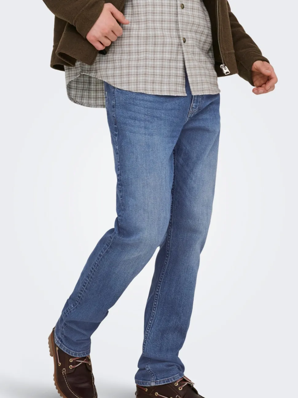 ONSWOLF Middels høyt snitt Regular Fit Jeans
