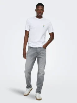 ONSYOKE Middels høyt snitt Tapered Fit Stretch Jeans