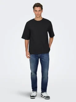 ONSYOKE Middels høyt snitt Tapered Fit Jeans