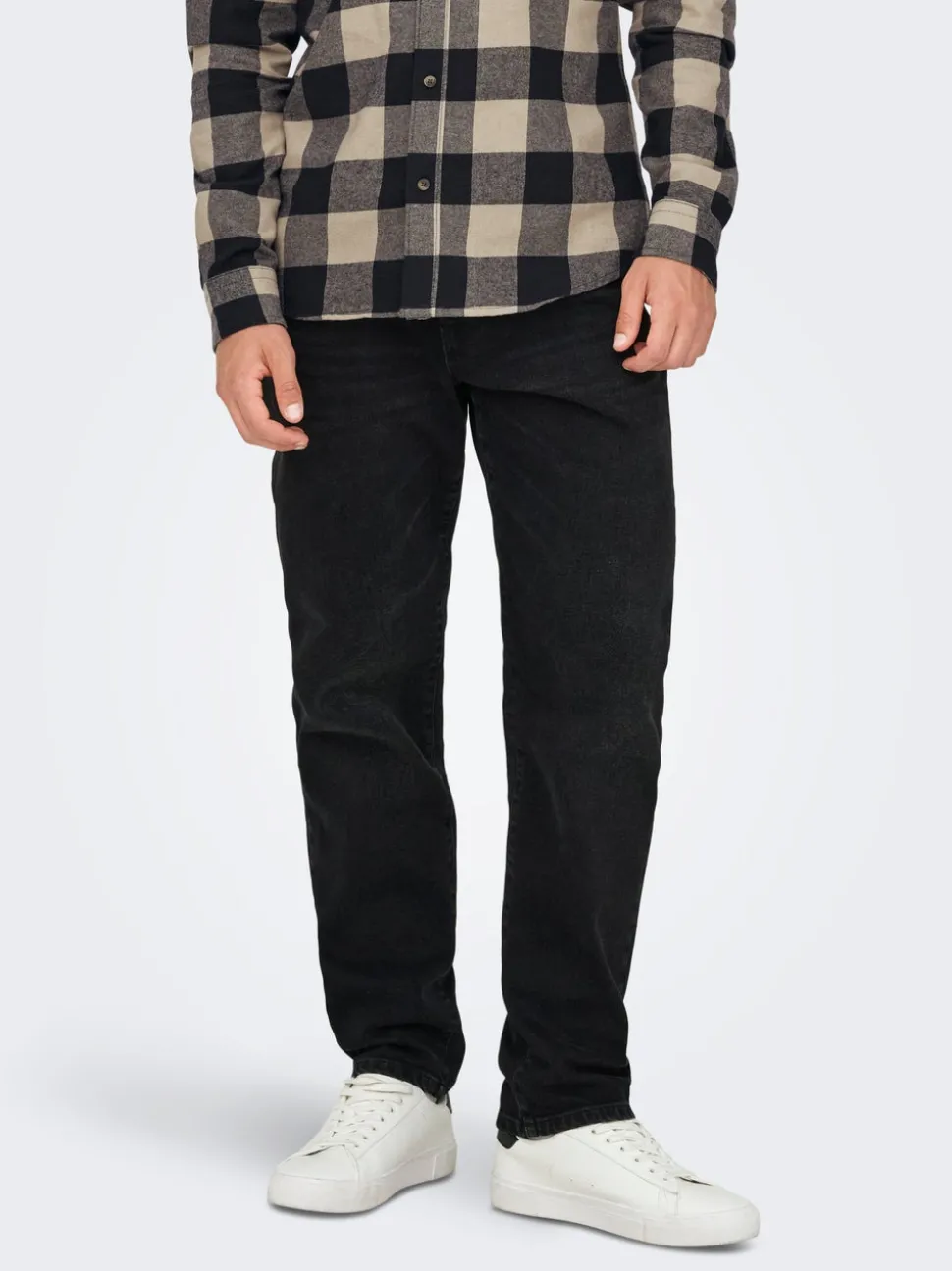 ONSYOKE Middels høyt snitt Tapered Fit Stretch Jeans